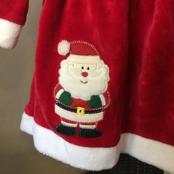 MINIWEAR Vintage Style "Santa's Little Baby" Hooded Dress  🎅  3/6 MONTHS - Picture 3 of 10